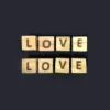 Love carved wooden blockswooden cube