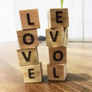 Love carved wooden blocks/wooden cube